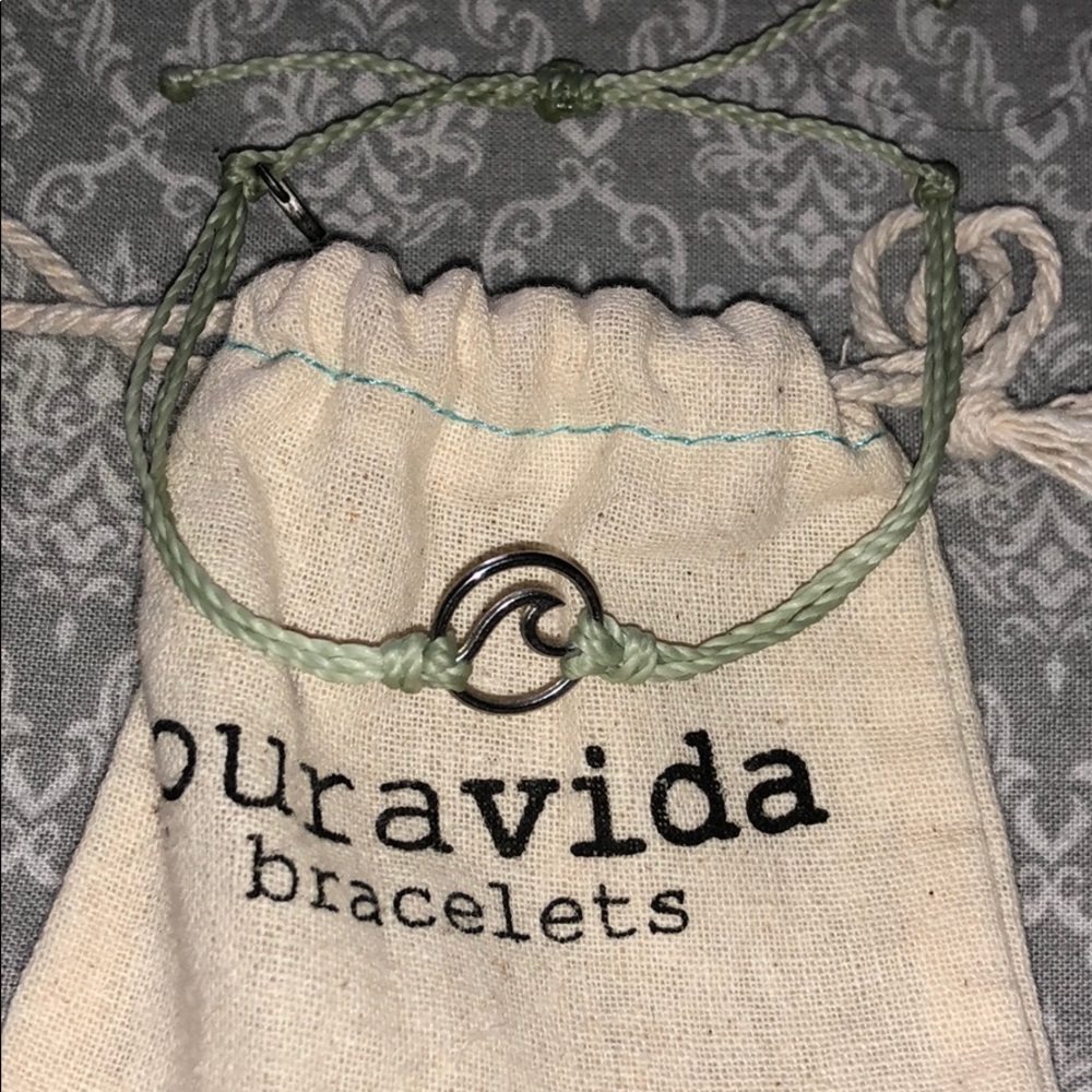 mint silver wave charm pura vida bracelet